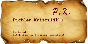 Pichler Krisztián névjegykártya